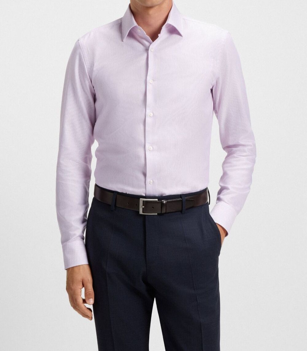HUGO BOSS Dress Shirt Mens Size 15 Pink Slim Fit HANK KENT $198